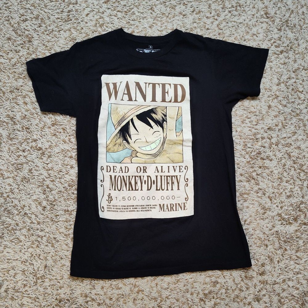 One Piece Wanted Dead or Alive Monkey D Luffy Ripple Junction Men Sz S Black